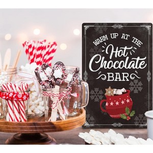 Hot Chocolate Bar Sign Farmhouse Christmas Decor Christmas Vintage Metal Sign Retro Tin Sign - 1 of 3