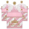 Big Dot of Happiness Little Princess Crown - Treat Box Party Favors - Pink and Gold Baby Shower or Birthday Party Goodie Gable Boxes - Set of 12 - 2 of 4