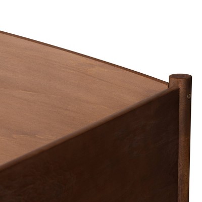 Twin Ash Walnut Wood Daybed with Trundle and Headboard