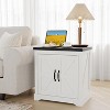 Rustic 24-Inch Charging End Table with USB, Type-c Ports & Outlets – Farmhouse Nightstand Featuring Adjustable Shelf for Bedroom, Living Room - 3 of 4