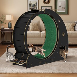 COZONY Cat Exercise Wheel for Indoor Cats 48" Large Running Wheel with 3-Level Jumping Tower, Quiet Treadmill for Multiple Cats - 1 of 4