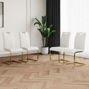 PAGED Upholstered Dining Chairs Modern Living Room Chairs Comfortable Kitchen Chairs with Metal Legs for Living Room - 1 of 4