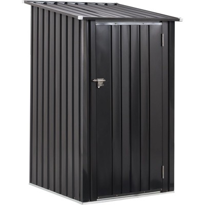 NicBex 3x3 Ft Metal Outdoor Storage Shed with Single Lockable Door for Garden,Patio,Backyard,Black