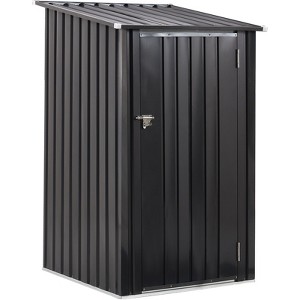 NicBex 3x3 Ft Metal Outdoor Storage Shed with Single Lockable Door for Garden,Patio,Backyard,Black - 1 of 4