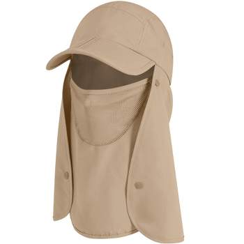 ikasus Women Sun Cap with Detachable Face Mask Neck Flap Visor Hats  Foldable Quick Dry Sun Protection Hats for Travel