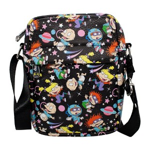 Nickelodeon Bag, Crossbody, Rugrats, Characters and Icons Collage, Black, Vegan Leather - 1 of 4