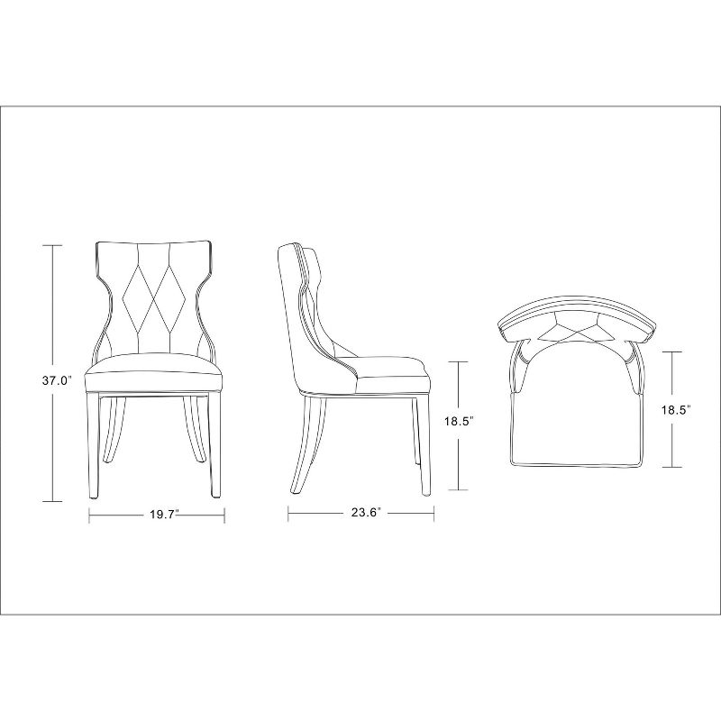 Set of 2 Reine Velvet Dining Chairs - Manhattan Comfort, 4 of 11