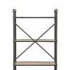 INFURNIC Decorative Bookshelf 4 Tier Rectangular Storage Shelf with Metal Frame and Wooden Shelves, Gray, 14"*26"*49" - 2 of 4