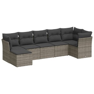 vidaXL Garden Sofa Set Grey PE rattan Large Modular Garden Sofa Set - 1 of 4