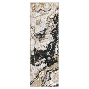 COZONY Washable Abstract Rug, Modern Marble Print Low Pile Carpet for Living Room and Office - 1 of 4