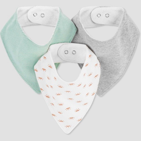 Carter's Just One by You® Baby Boys' 3pk Dino Sunset Bib - Green - image 1 of 3