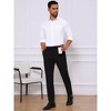 INSPIRE CHIC Men's Point Collar Button Long Sleeve Solid Color Business Dress Shirt - 2 of 4