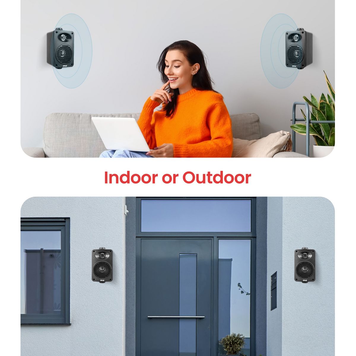 Pyle 3.5" Bluetooth Indoor/Outdoor Speakers, 200W Waterproof Pair, Black - thumbnail 6