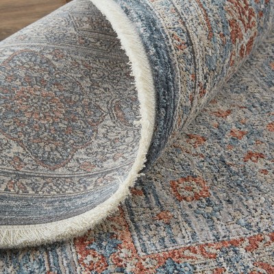 Marquette Transitional Easy-Care Blue Synthetic Area Rug