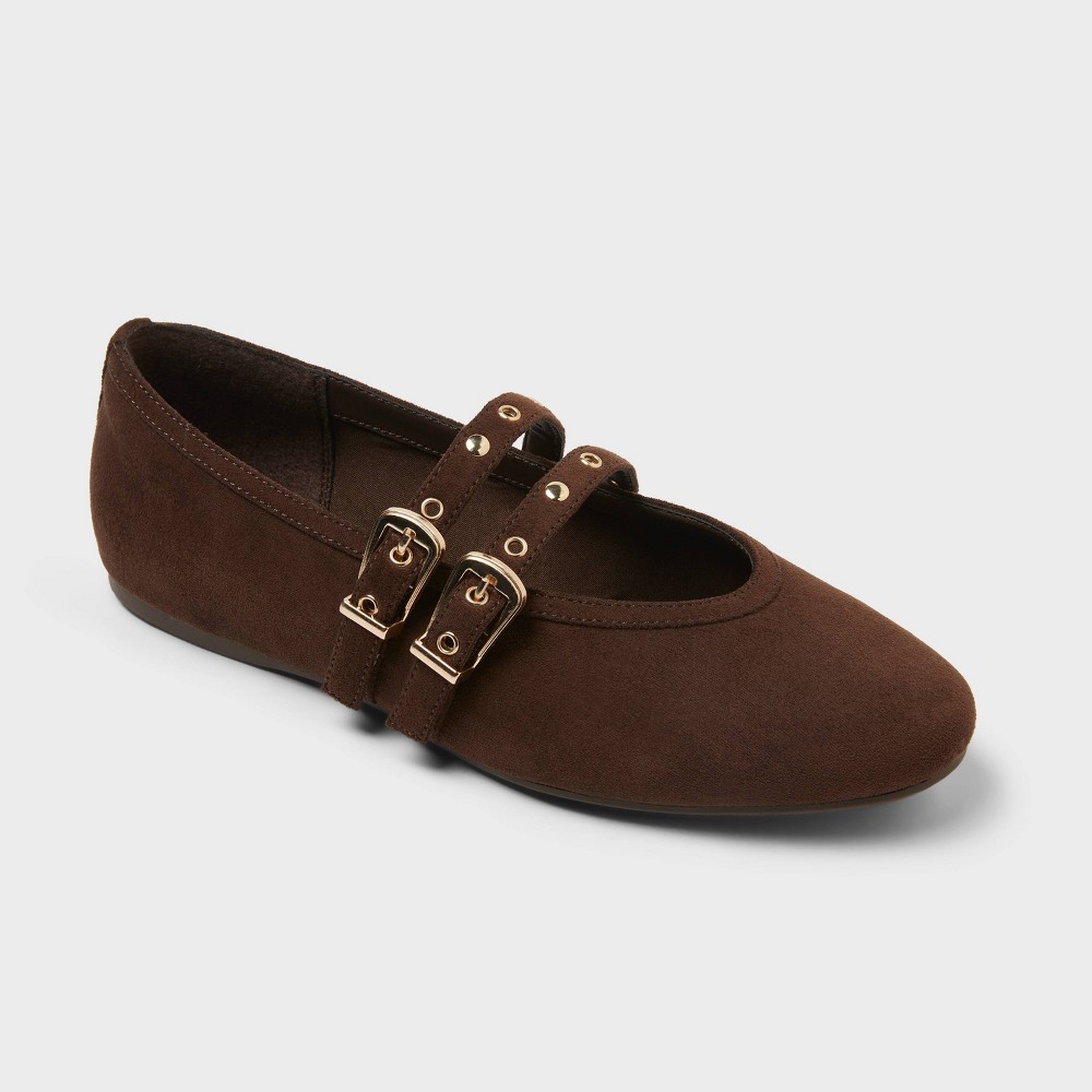 Women’s Henrietta Wide Width Double Strap Mary Jane Ballet Flats - Universal Thread™ Chocolate 7