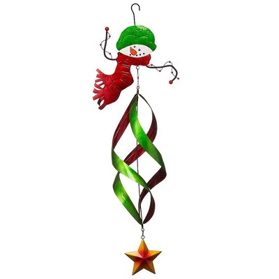 Plow & Hearth Holiday Snowman Twirler With Green Hat
