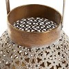 16" x 13" Round Antique Metal Candle Holder with Floral Pattern White/Gold - Olivia & May - image 4 of 4