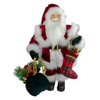 Northlight 18" Standing Santa with Presents Christmas Figure