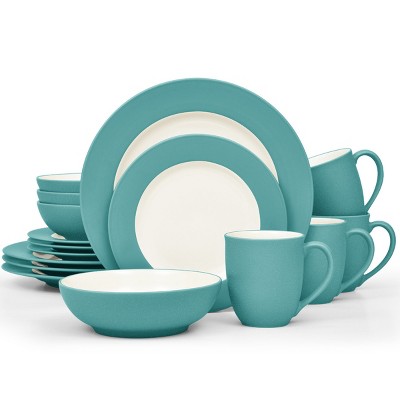 Noritake Colorwave Turquoise 16-piece Coupe Dinnerware Set, Service For ...