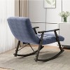 KTMBDW Casual Rocking Chair, Teddy Upholstered Rocker with Side Pocket, Modern Lounge Accent Chairs for Nursery, Living Room, Bedroom - 4 of 4