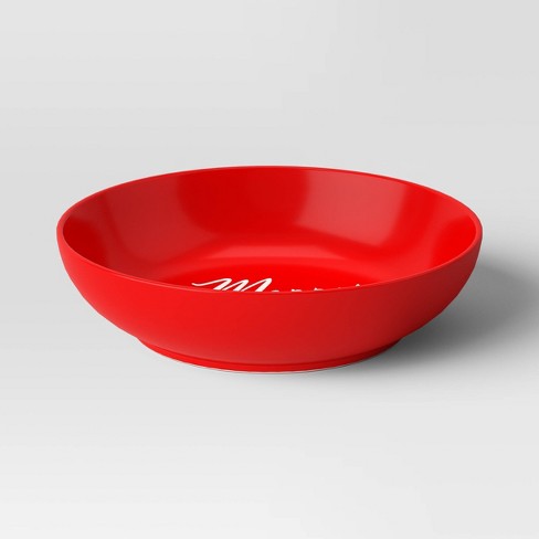 Red & White Holiday Ceramic Batter Bowl