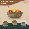 Mela Artisans 12'' Wooden Fruit Bowl, Large Serving Bowl for Salads, Cereals, Snacks & Mixing | Decorative Bowls for Kitchen | Zoji Valley Collection - 3 of 4