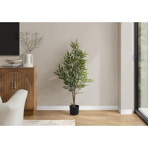Sapphtopaz Artificial Tree Faux Plants，Indoor Artificial Tree with Wood Trunk, Room Decor for Home, Porch - 1 of 4