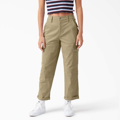 Dickies Women's Relaxed Fit Cropped Cargo Pants, Desert Sand (ds