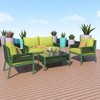 4-Piece Boho Patio Furniture Set with Handmade Rope Weave, Metal Frame, Tempered Glass Table, and Thick Cushions - 2 of 4