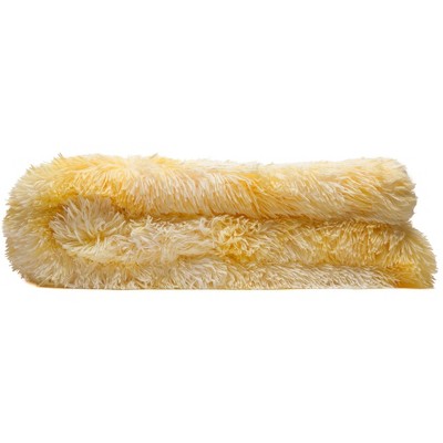 Yellow Faux Fur Sherpa Reversible Toddler Blanket