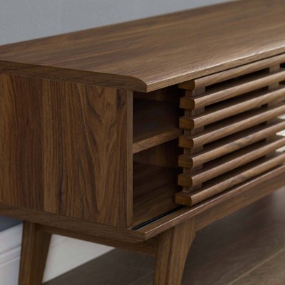 Walnut 46" Mid-Century Modern Media Console with Cabinet