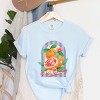 S.W.Smiley Fruits and Stripes - Women's Garment Dyed Graphic T-Shirt - 3 of 4