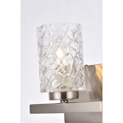 Cassie Contemporary 7.5" Satin Nickel Wall Sconce with Clear Shade