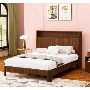 TiramisuBest Platform Bed Bed Frame King/Queen Size Storage Headboard Modern Lifestyle Home Bedroom Upgrade - 1 of 4