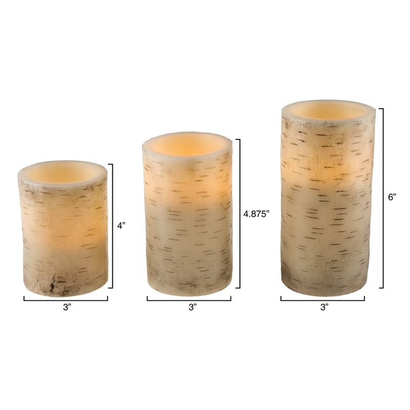 Hasting Home Set of 3 Flameless LED Pillar Candles with Remote, 5 of 8