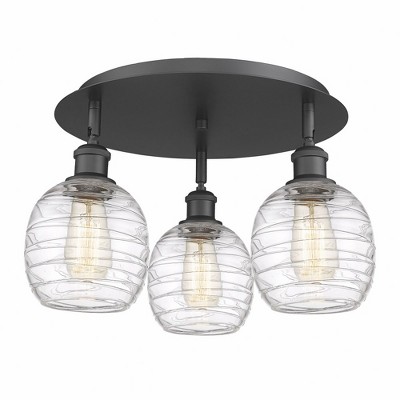 Belfast - 3 Light Flush Mount In Industrial Style-9.5 Inches Tall and 17.75 Inches Wide