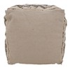 Saro Lifestyle Printed + Tufted Pouf, 20"x20"x14" Square, Natural - 2 of 3