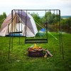 NAYSAYE Grill Racks Grill Swing Campfire Grill Stand with Adjustable Height for Outdoor Cooking, Black, 38.6"*20.9"*35" - 3 of 4