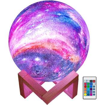 Link Galaxy Lamp Moon Lamp Night Light 3D 16 LED Colors 5.9" Touch Control With Remote Control