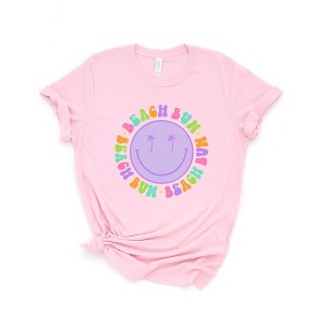 Simply Sage Market Women's Beach Bum Circle Smiley Short Sleeve Graphic Tee - 1 of 2