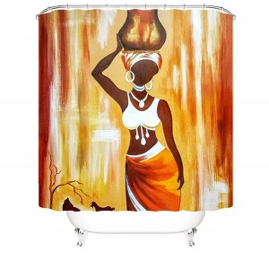 African Women With Bottles Shower Curtains for Bathroom Waterproof Fabric Bath Curtain Durable Soft Stylish Bathroom Decor 72x72 Inch - 1 of 1