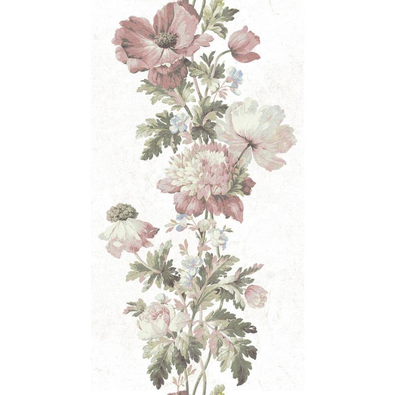 RoomMates Vintage Floral Stripe Peel and Stick Wallpaper Pink, 1 of 8
