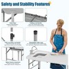 Fold in Half Folding Fish Cleaning Table with Foldable Sink, Protable Camping Sink Table with Drainage Hose, Fish Fillet Cutting Desk for Outdoor - 4 of 4