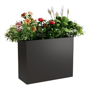 24-Inch Tall Metal Planter Box – 30 × 12 in Rectangular Raised Bed with ...
