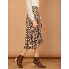 Allegra K Women's Summer Floral Elastic Waist High Low Ruffle Hem Midi Skirts - 4 of 4