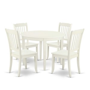 Victorian Dining Set 5Pc Round Table & Chairs - Vintage Style Kitchen Table Set - 1 of 4