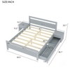 CAVINAS Queen Size Platform Bed Modern Pine Bed Frame with Headboard, 2 Bedside Tables and 2 Storage Drawers for Bedroom - 4 of 4