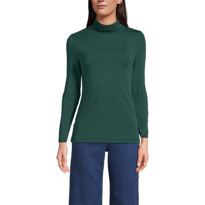 Lands' End Women's Lightweight Jersey Skimming Long Sleeve Turtleneck