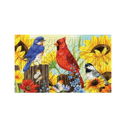 Evergreen Rustic Fence Embossed Indoor Outdoor Doormat 1'6"x2'6" Multicolored