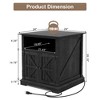 Dyonery End Table with Charging Station,24 Inch Farmhouse Sofa Side Tables,Wood Rustic Nightstand Large Bedside Table with Barn Door for Bedroom - 2 of 4